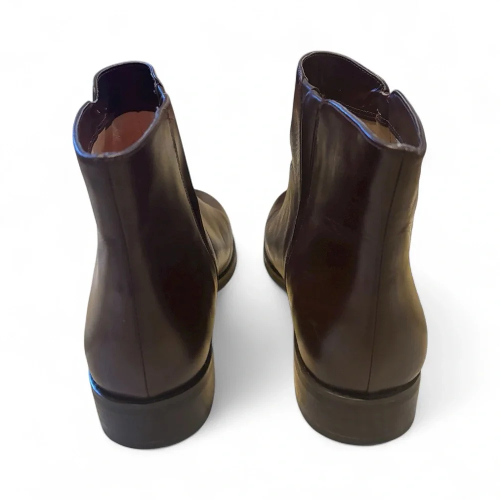 Michael Kors Dark Brown Lainy flat Ankle Booties with Gold Zipper Size 9